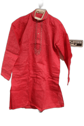 Red long-sleeved blouse
